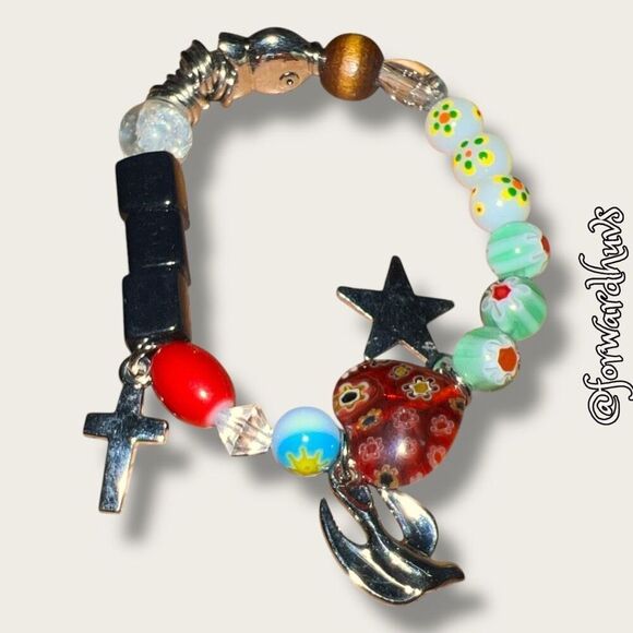 Bundle Sale 3 for $15 | Unique Stretch Bracelet with Beads and Charms - Picture 5 of 6
